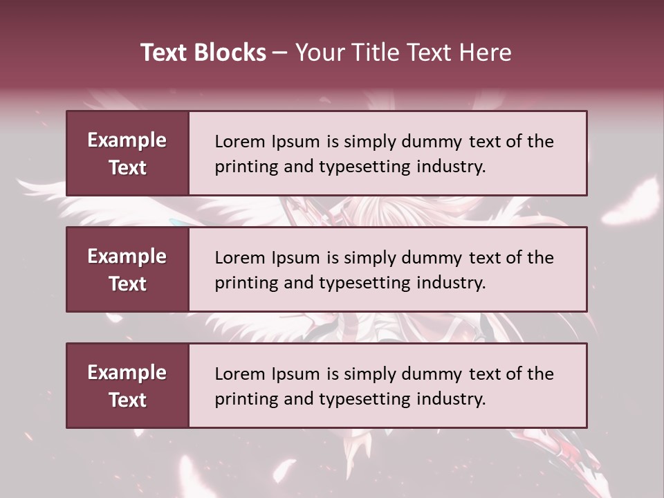 A Girl With White Hair And Angel Wings PowerPoint Template