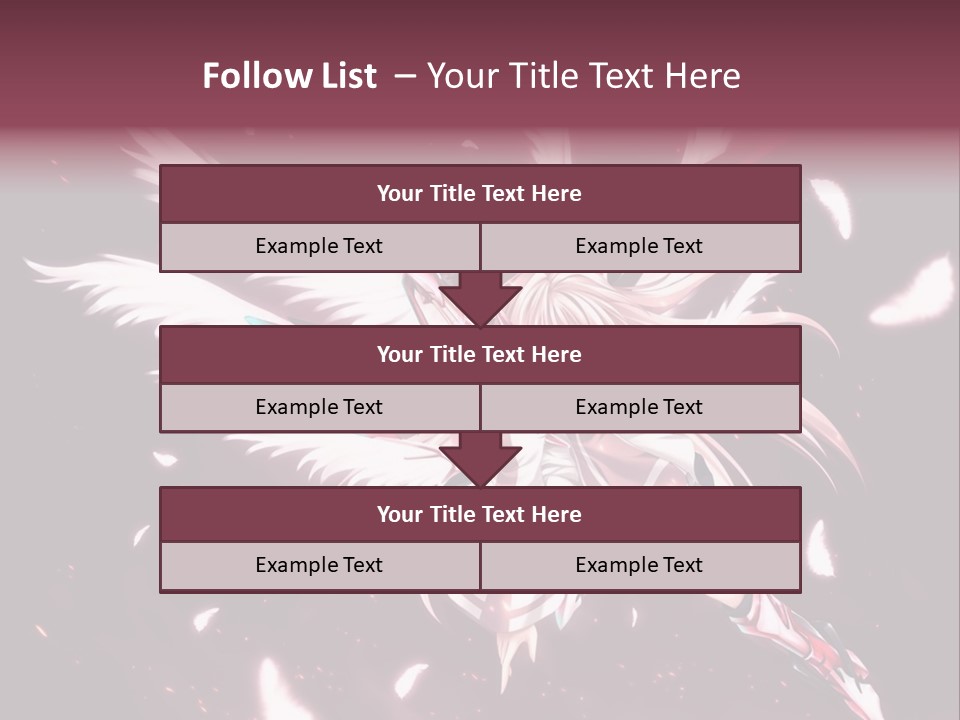 A Girl With White Hair And Angel Wings PowerPoint Template