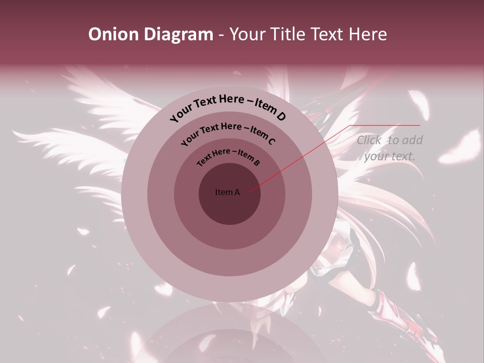 A Girl With White Hair And Angel Wings PowerPoint Template