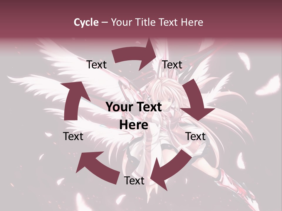 A Girl With White Hair And Angel Wings PowerPoint Template