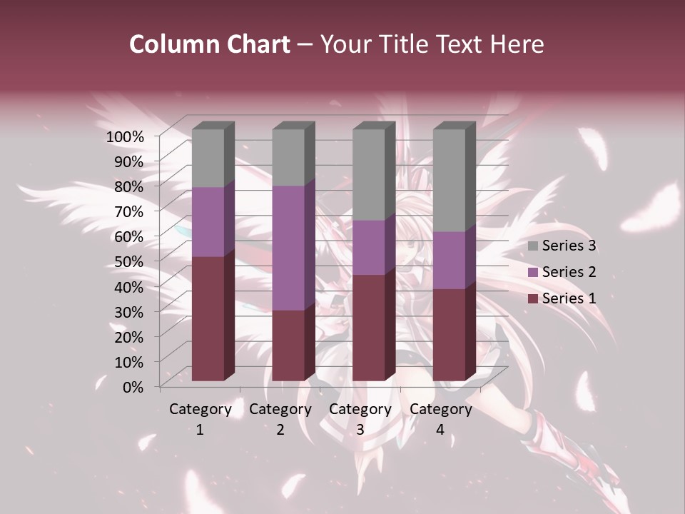 A Girl With White Hair And Angel Wings PowerPoint Template