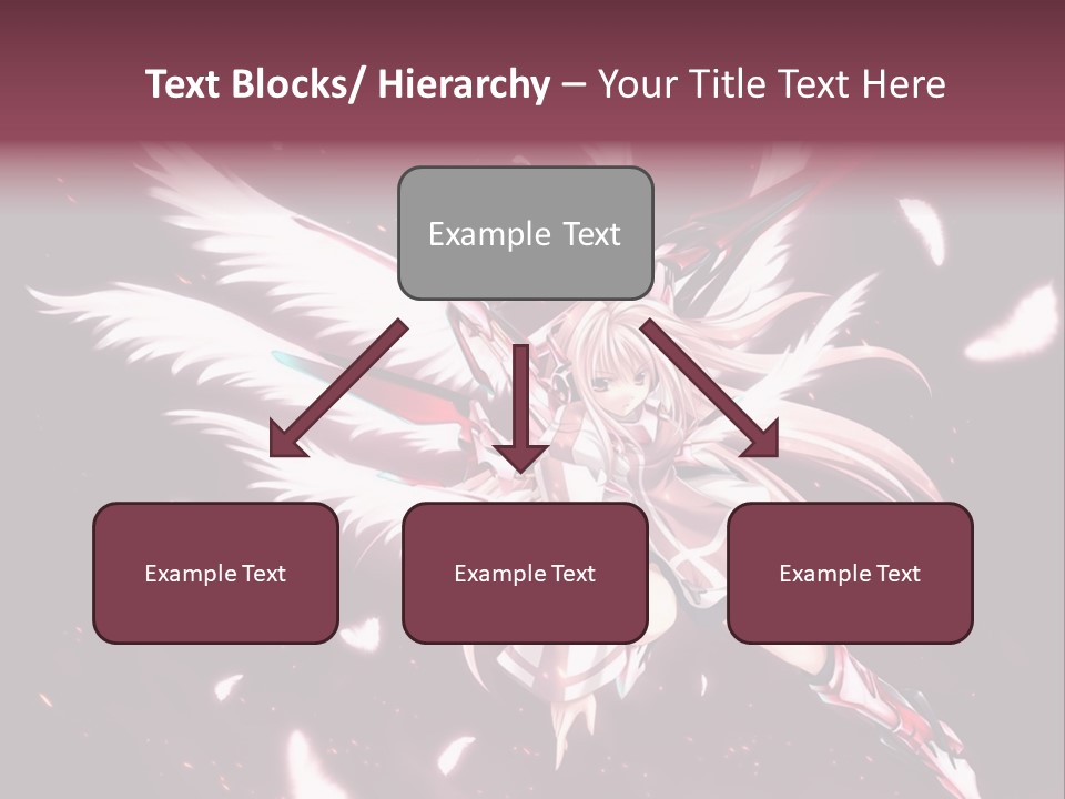 A Girl With White Hair And Angel Wings PowerPoint Template