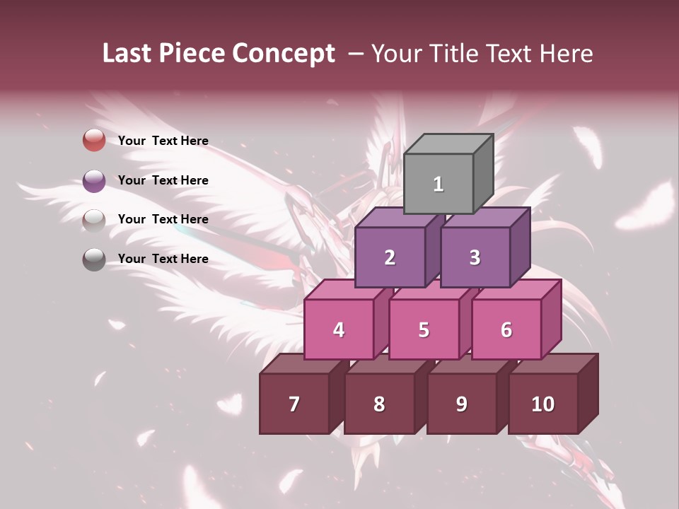 A Girl With White Hair And Angel Wings PowerPoint Template