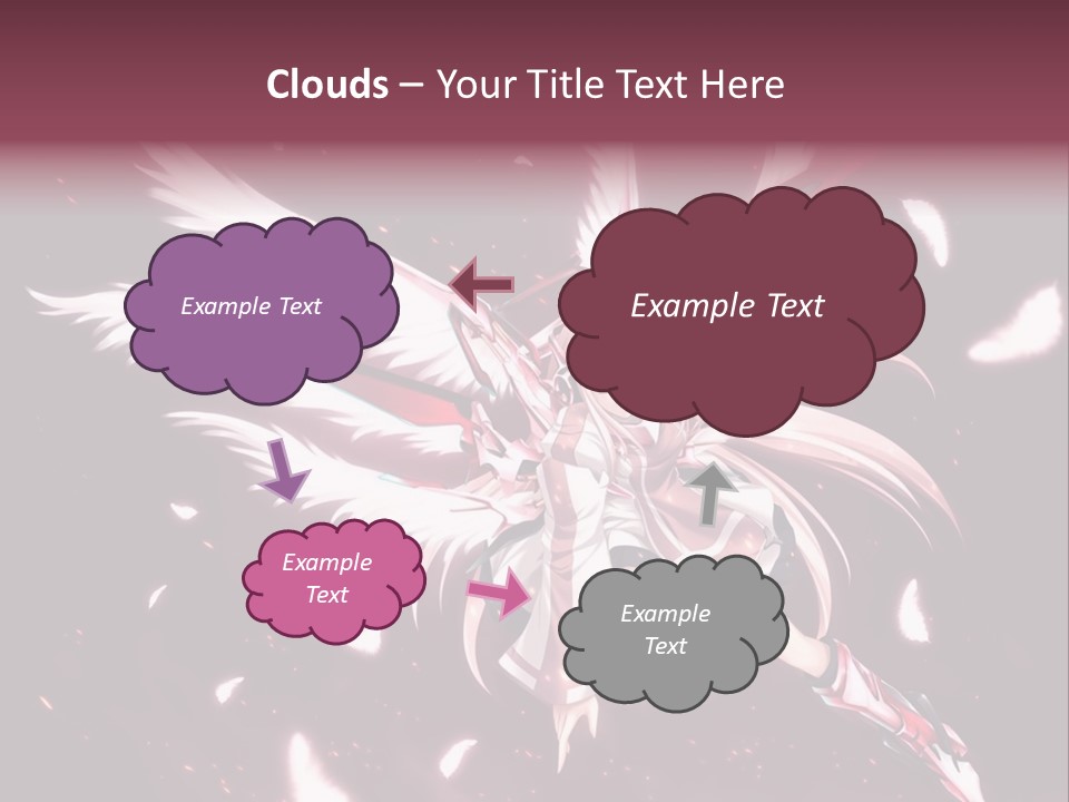 A Girl With White Hair And Angel Wings PowerPoint Template