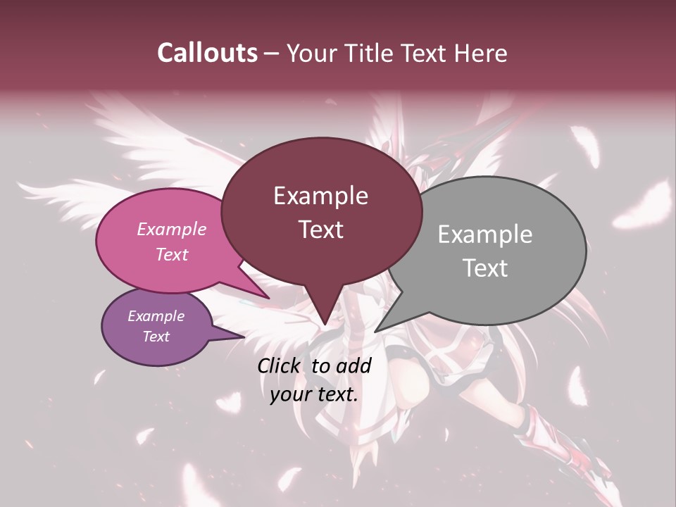 A Girl With White Hair And Angel Wings PowerPoint Template