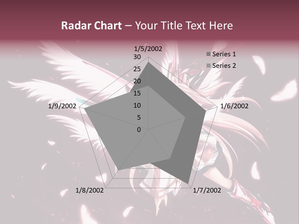 A Girl With White Hair And Angel Wings PowerPoint Template