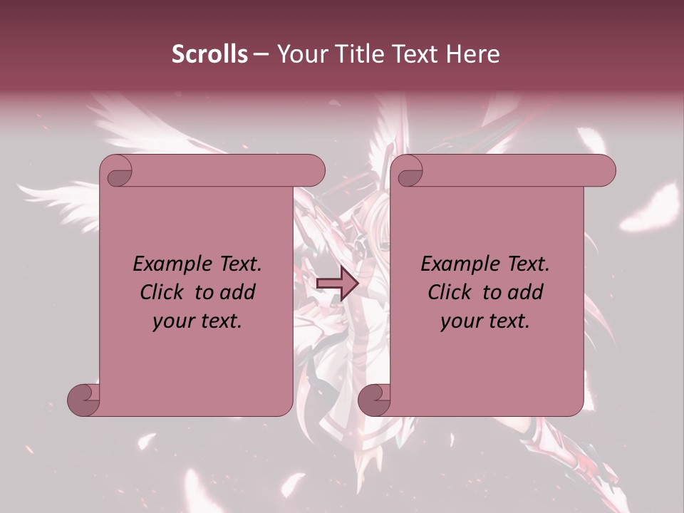 A Girl With White Hair And Angel Wings PowerPoint Template