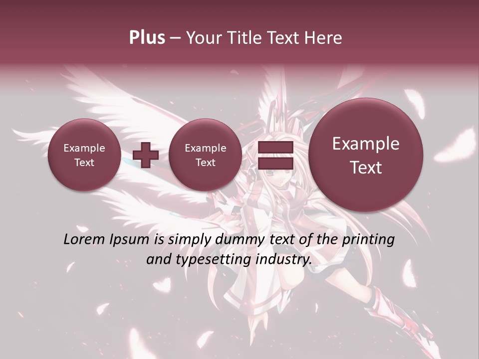 A Girl With White Hair And Angel Wings PowerPoint Template