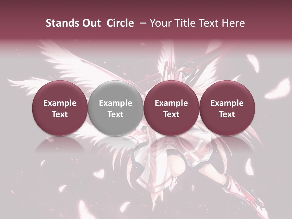 A Girl With White Hair And Angel Wings PowerPoint Template