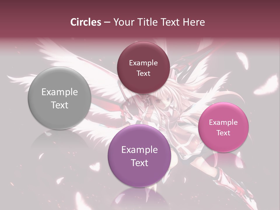 A Girl With White Hair And Angel Wings PowerPoint Template
