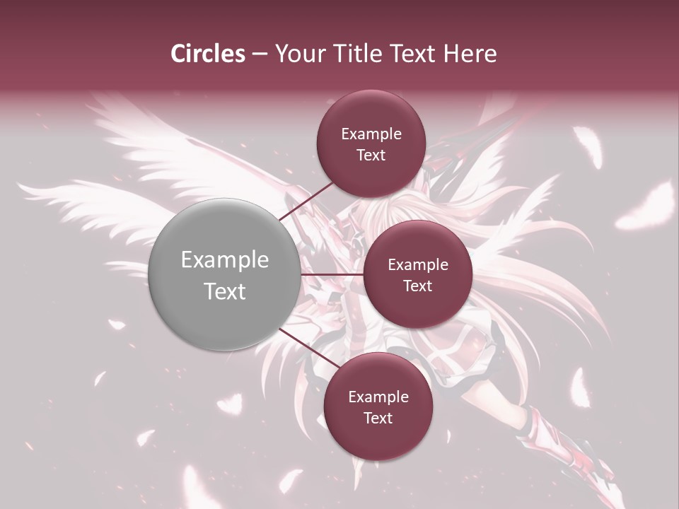 A Girl With White Hair And Angel Wings PowerPoint Template