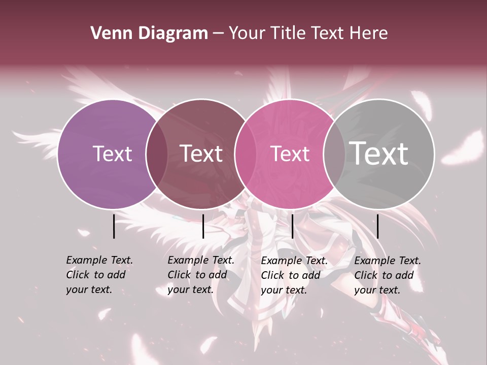 A Girl With White Hair And Angel Wings PowerPoint Template