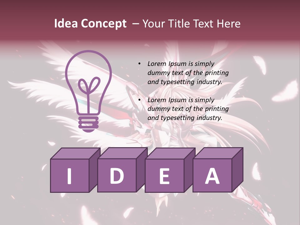 A Girl With White Hair And Angel Wings PowerPoint Template