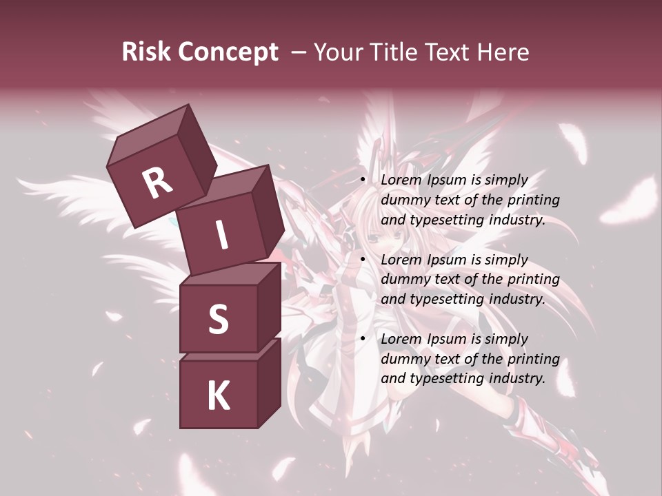 A Girl With White Hair And Angel Wings PowerPoint Template