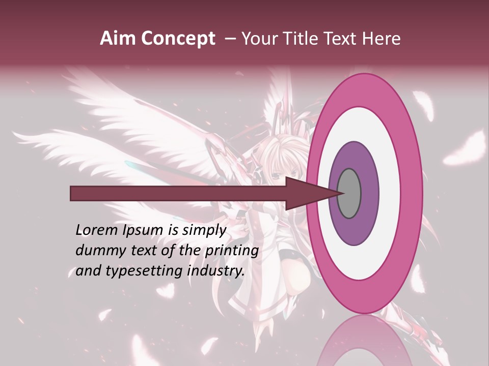 A Girl With White Hair And Angel Wings PowerPoint Template