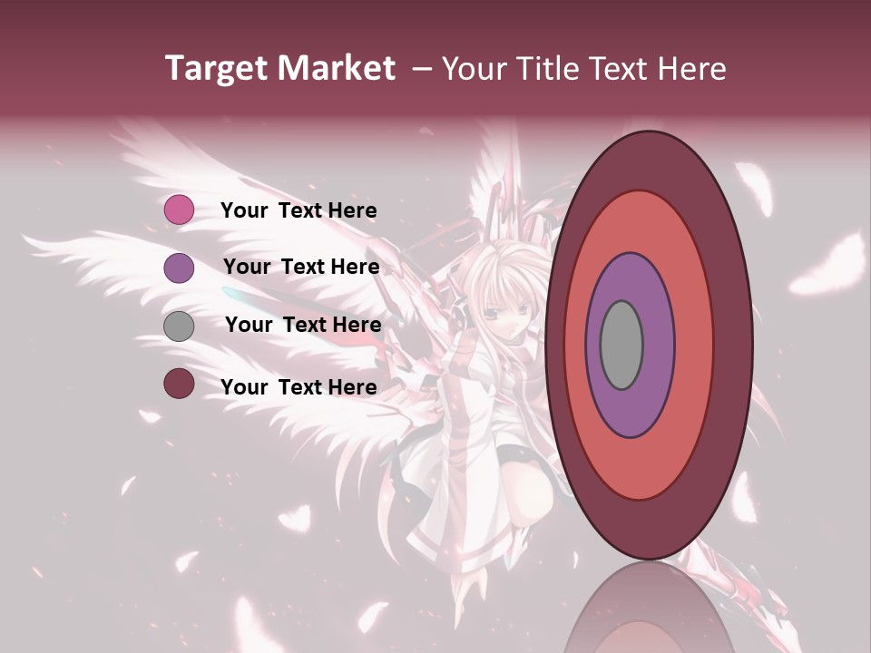 A Girl With White Hair And Angel Wings PowerPoint Template