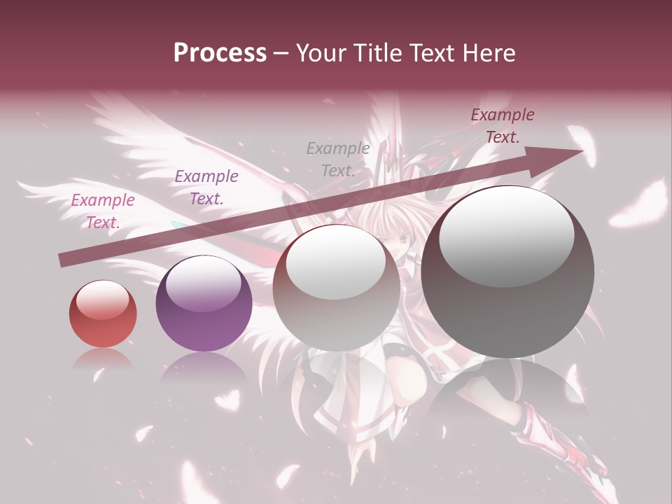 A Girl With White Hair And Angel Wings PowerPoint Template