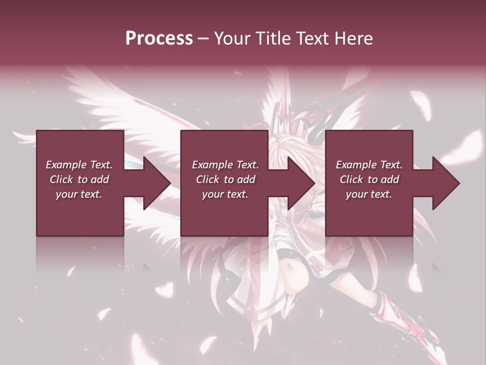 A Girl With White Hair And Angel Wings PowerPoint Template