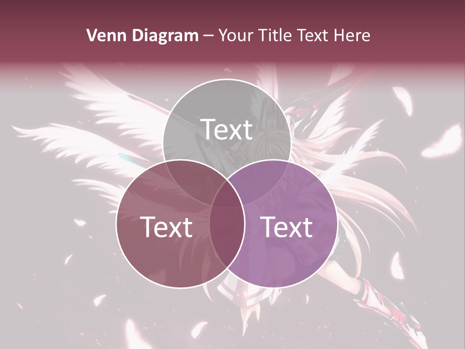 A Girl With White Hair And Angel Wings PowerPoint Template