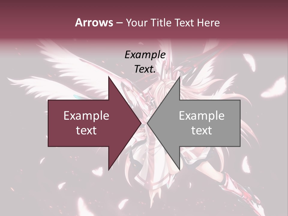 A Girl With White Hair And Angel Wings PowerPoint Template