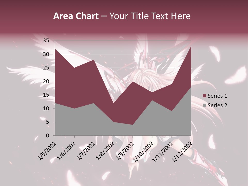 A Girl With White Hair And Angel Wings PowerPoint Template