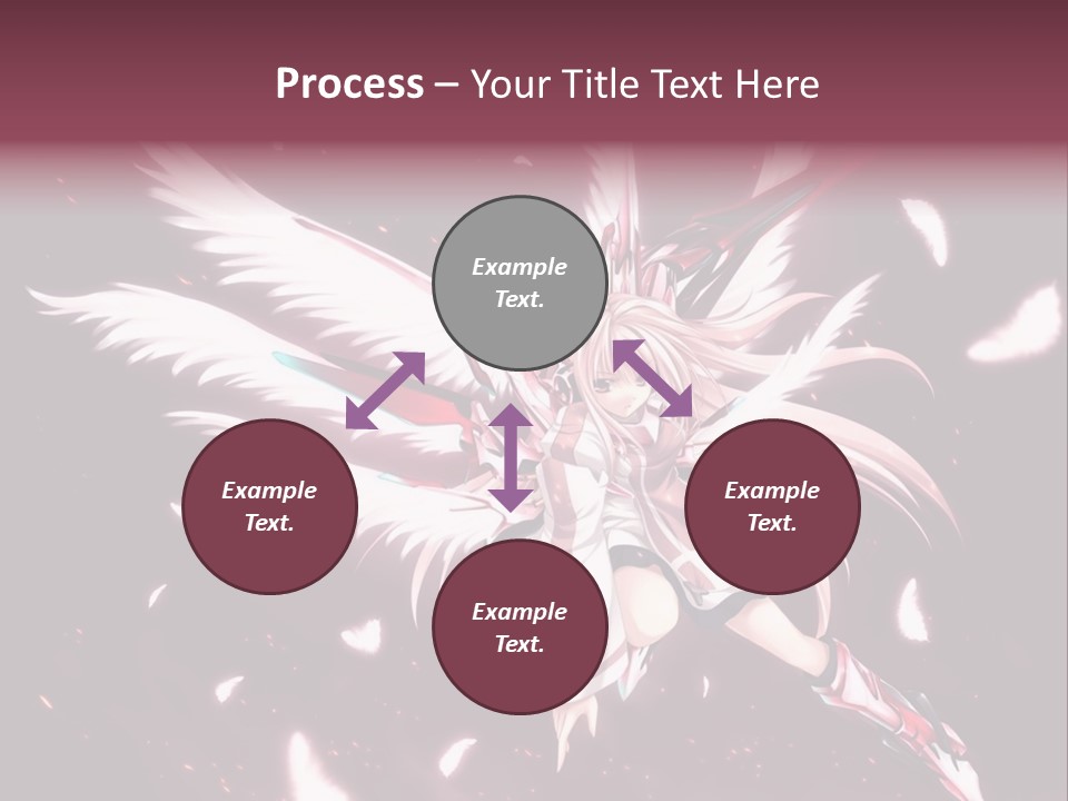 A Girl With White Hair And Angel Wings PowerPoint Template