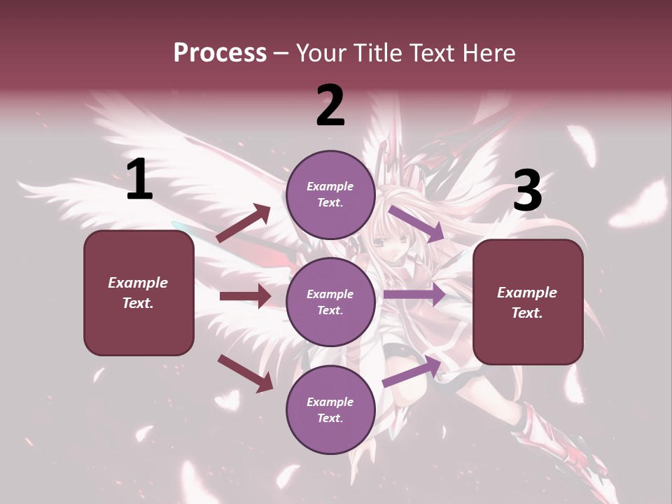 A Girl With White Hair And Angel Wings PowerPoint Template