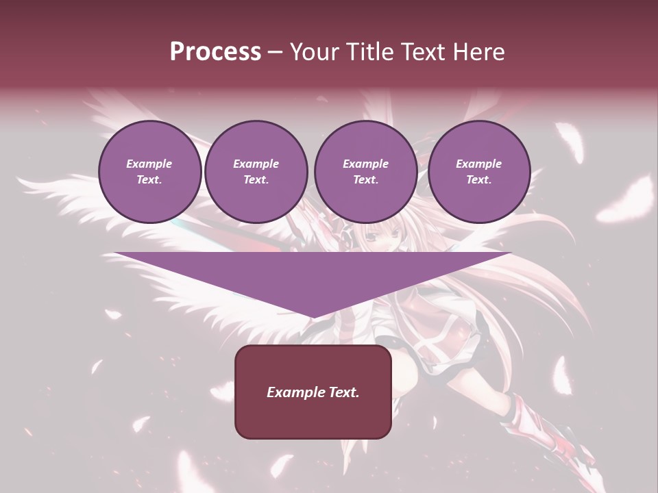 A Girl With White Hair And Angel Wings PowerPoint Template