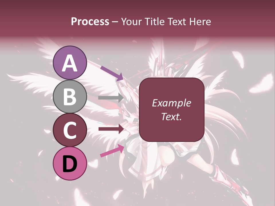 A Girl With White Hair And Angel Wings PowerPoint Template