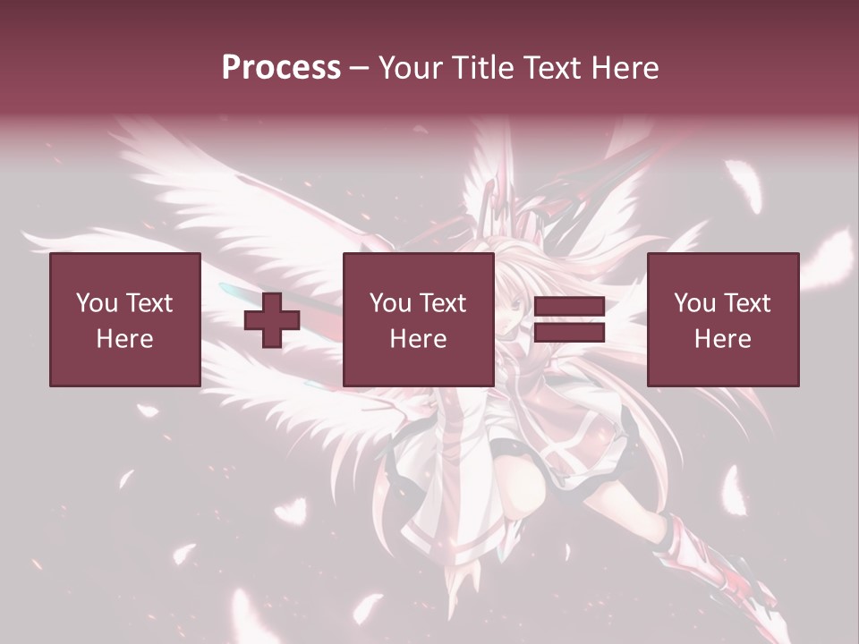 A Girl With White Hair And Angel Wings PowerPoint Template