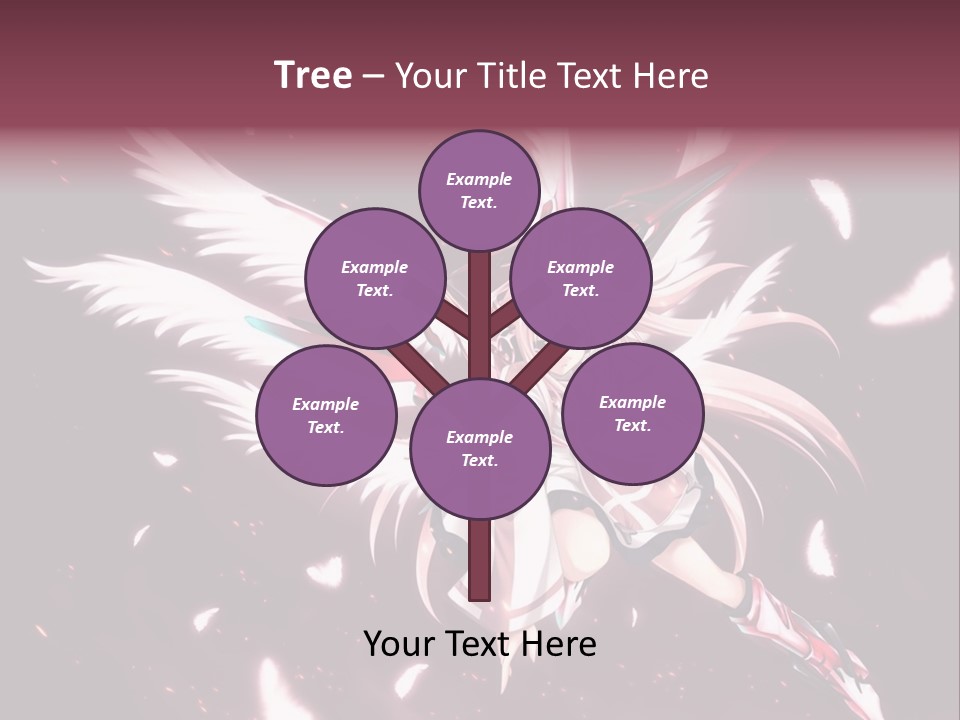A Girl With White Hair And Angel Wings PowerPoint Template