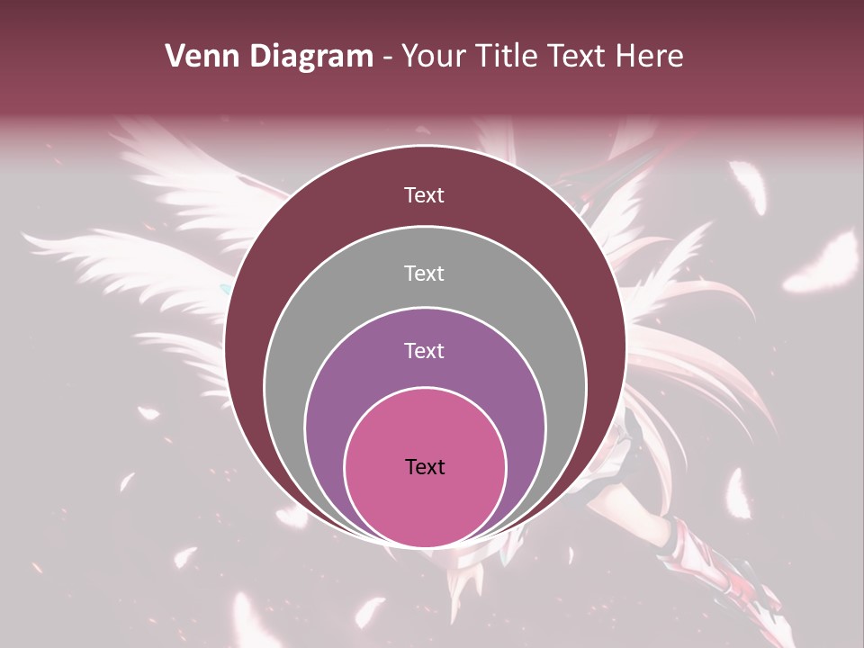 A Girl With White Hair And Angel Wings PowerPoint Template