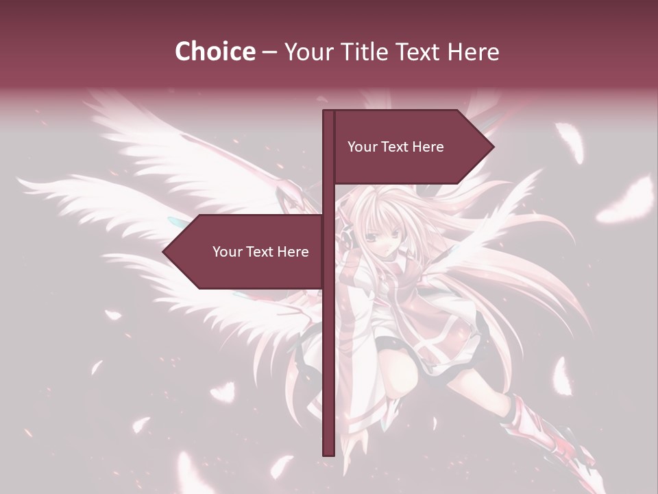 A Girl With White Hair And Angel Wings PowerPoint Template
