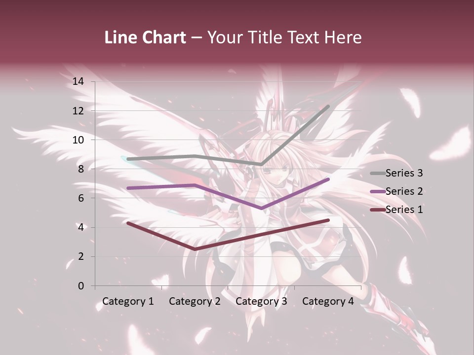 A Girl With White Hair And Angel Wings PowerPoint Template