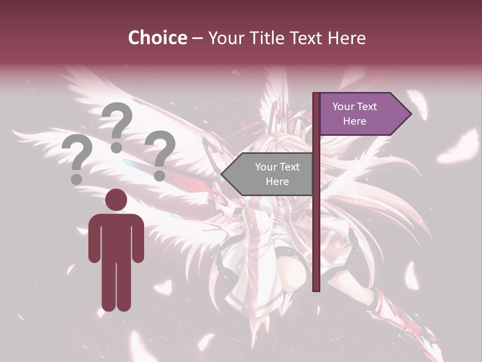 A Girl With White Hair And Angel Wings PowerPoint Template