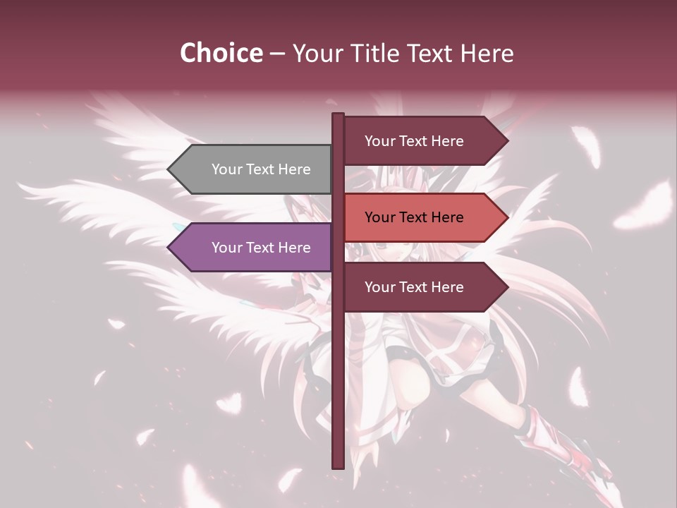 A Girl With White Hair And Angel Wings PowerPoint Template