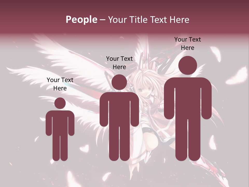A Girl With White Hair And Angel Wings PowerPoint Template