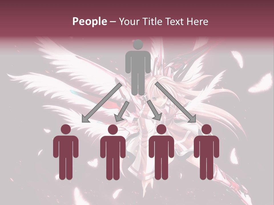 A Girl With White Hair And Angel Wings PowerPoint Template
