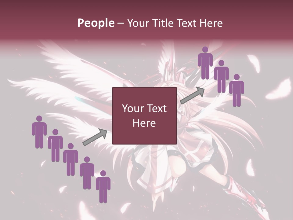 A Girl With White Hair And Angel Wings PowerPoint Template