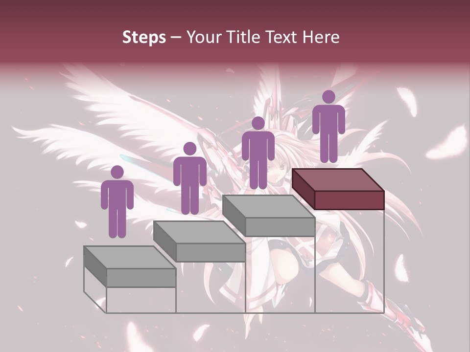 A Girl With White Hair And Angel Wings PowerPoint Template