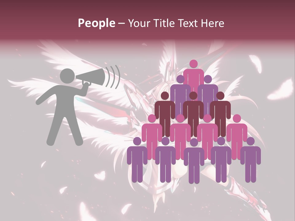 A Girl With White Hair And Angel Wings PowerPoint Template