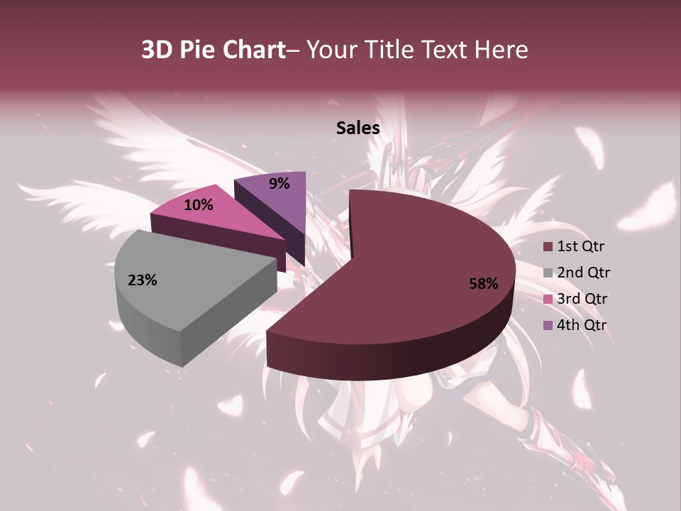 A Girl With White Hair And Angel Wings PowerPoint Template