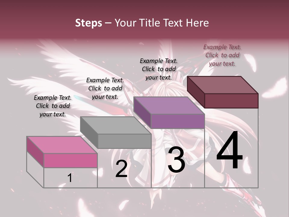 A Girl With White Hair And Angel Wings PowerPoint Template