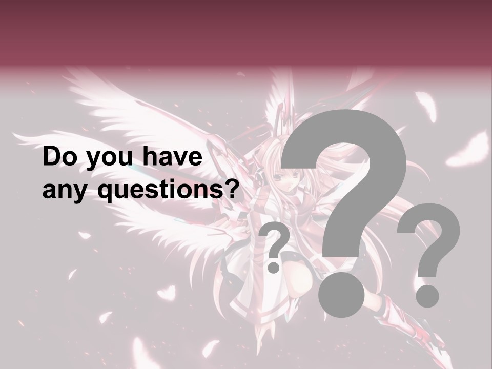 A Girl With White Hair And Angel Wings PowerPoint Template