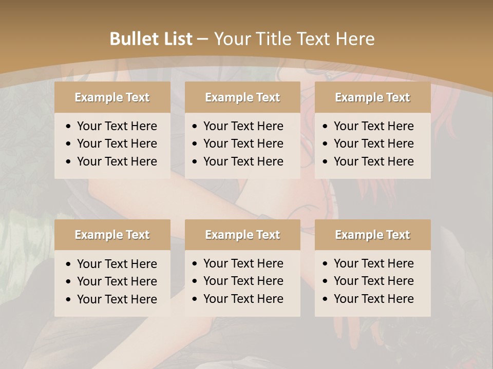 A Man And A Woman Kissing In Front Of A Brown Background PowerPoint Template