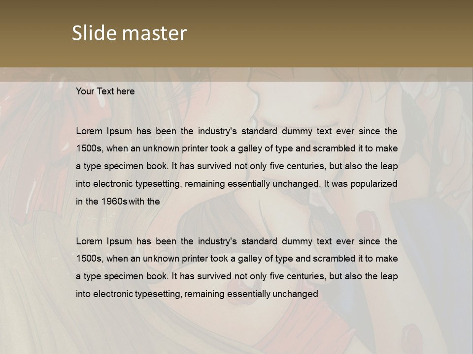 A Couple Kissing In Front Of A Painting PowerPoint Template