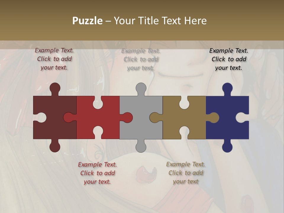 A Couple Kissing In Front Of A Painting PowerPoint Template