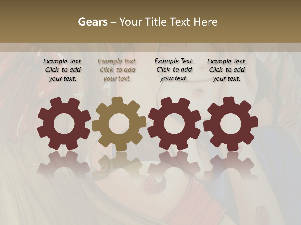 A Couple Kissing In Front Of A Painting PowerPoint Template