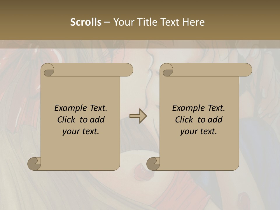 A Couple Kissing In Front Of A Painting PowerPoint Template