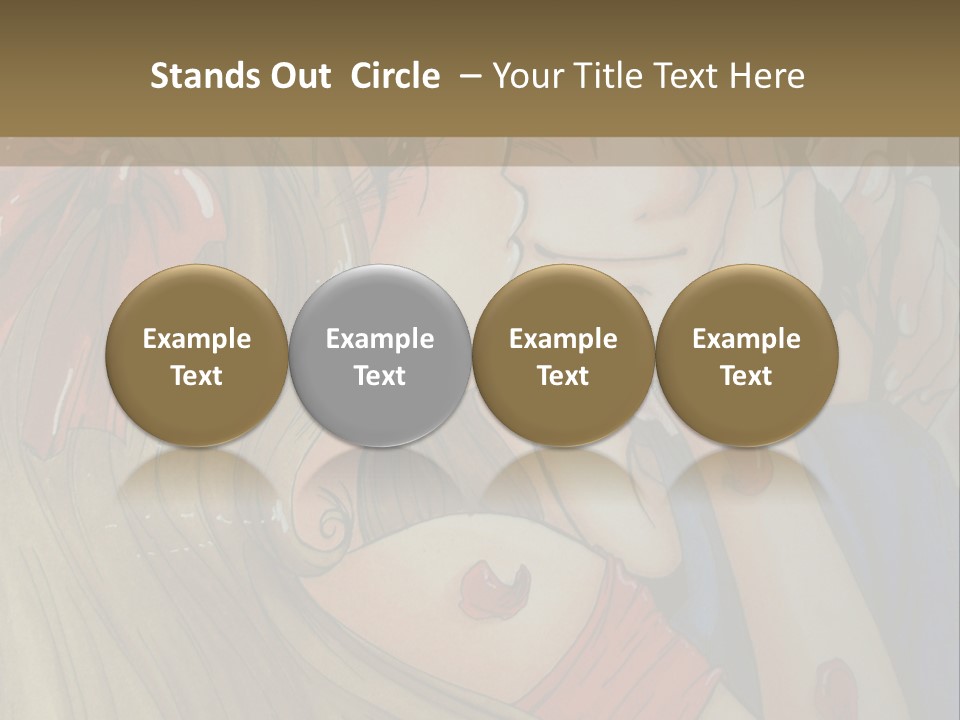 A Couple Kissing In Front Of A Painting PowerPoint Template